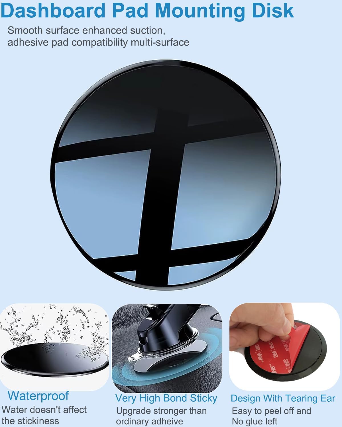 Dashboard Mounting Disk | Sticky Pad for Suction Holders (Pack of 2)