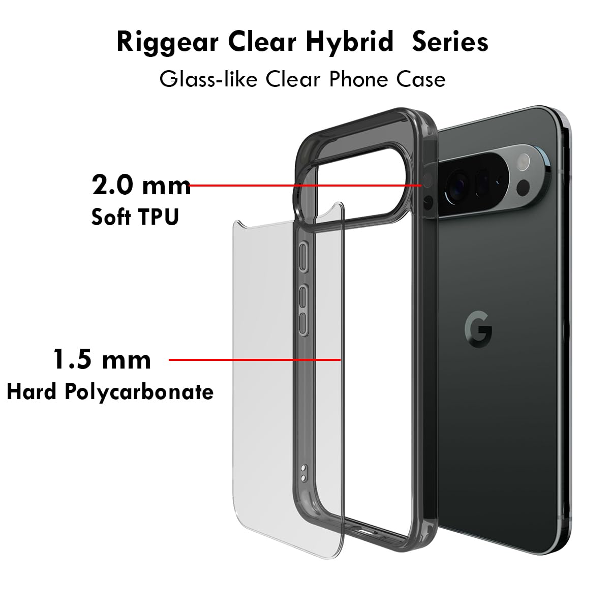 Google Pixel 10 Pro XL Back Cover Case | Clear Hybrid - Clear
