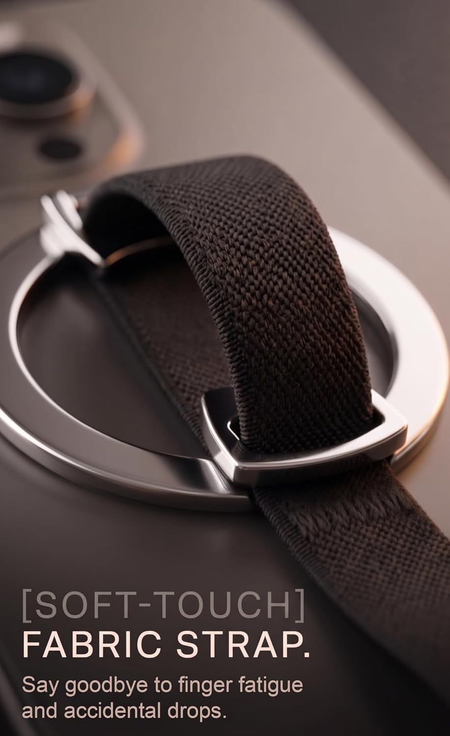 Magnetic Phone Grip & Stand | 2-in-1  Finger Strap - Silver