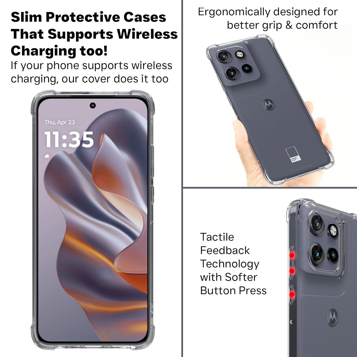 Motorola Edge 50 Neo 5G Back Cover Case | Clear Hybrid - Clear Transparent