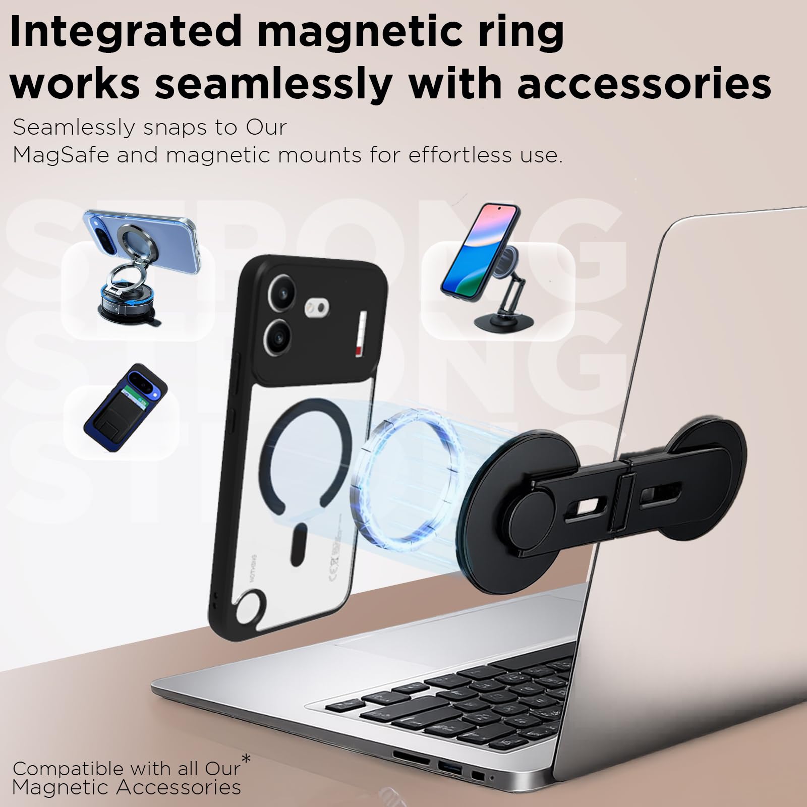 Nothing Phone 4b Back Cover Case | Sleek Hybrid - Clear Black Magnetic