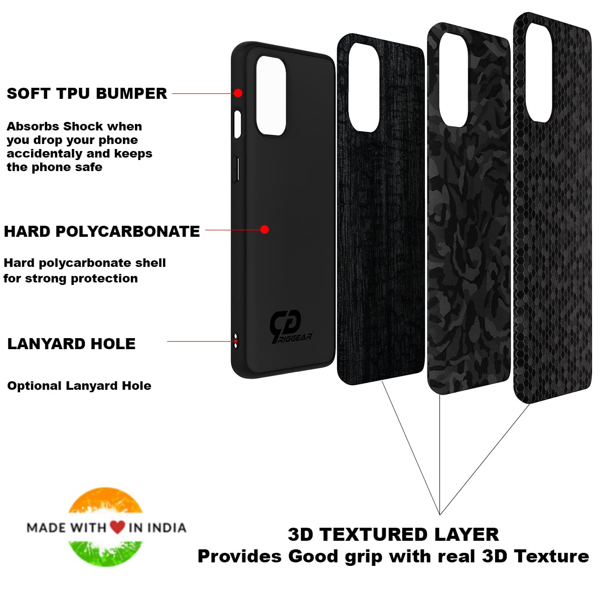 OnePlus 9RT Back Cover Case | Carbon Fiber Armor - Black