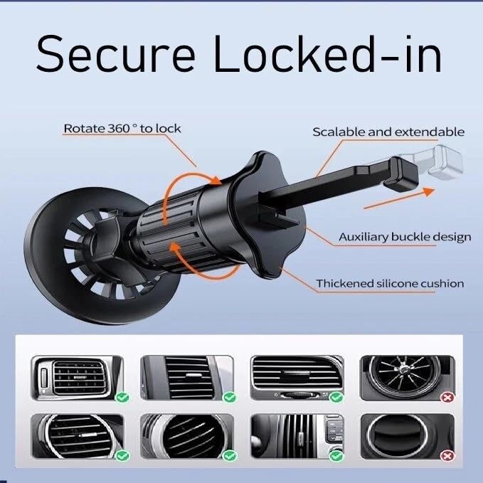 Magnetic Car Mobile Holder | Air Vent Mount - MagSafe Compatible