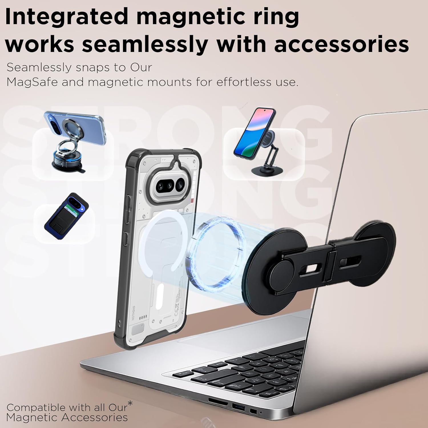Nothing Phone 4a Back Cover Case | Clear Hybrid - Smoke White Magnetic