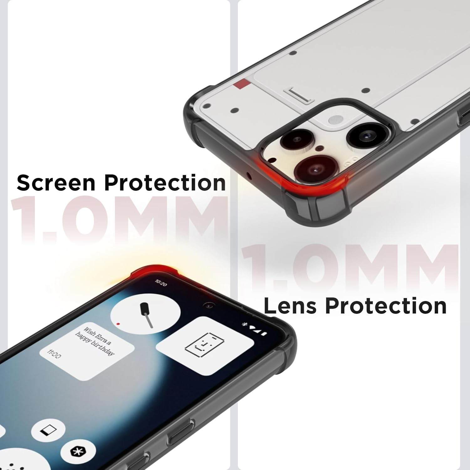 Nothing Phone 3a Lite 5G Back Cover Case | Clear Hybrid - Clear Black