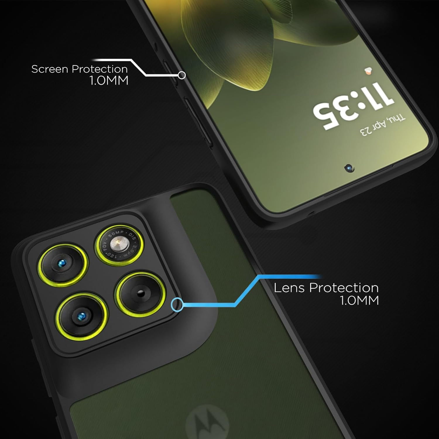 Moto Edge 70 5G Back Cover Case | Sleek Hybrid - Matte Black