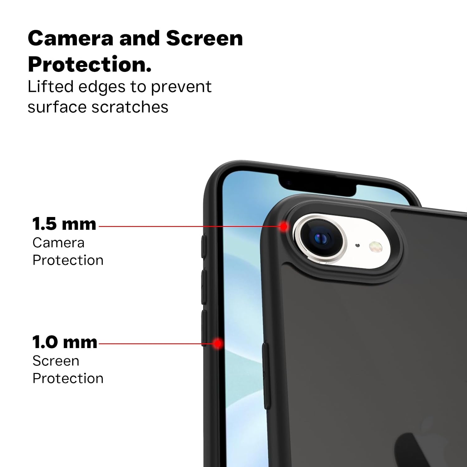 iPhone 16e Back Cover Case | Tough Hybrid - Matte Black