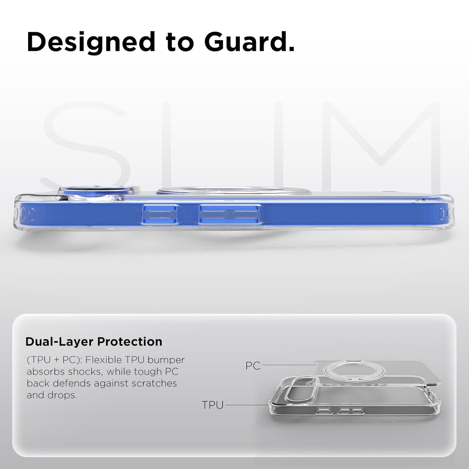 Google Pixel 10 / 10 Pro Ring Stand Back Cover Case | Clear Hybrid - Clear Smoke Magnetic