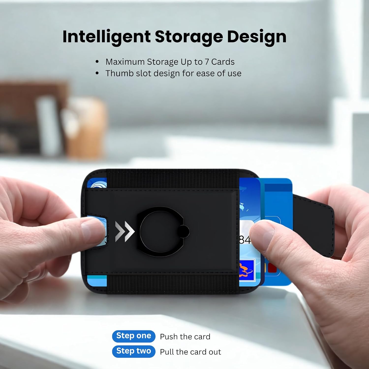 Magnetic Phone Wallet with Grip | Phantom - Black