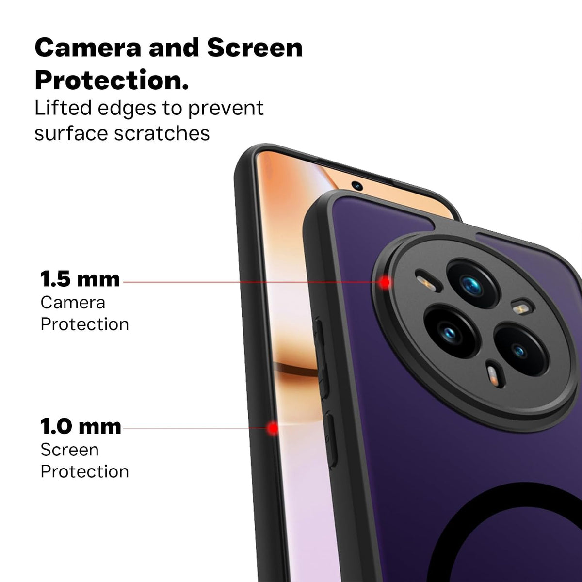 Realme 14 Pro Plus 5G Back Cover Case | Sleek Hybrid - Matte Black Magnetic