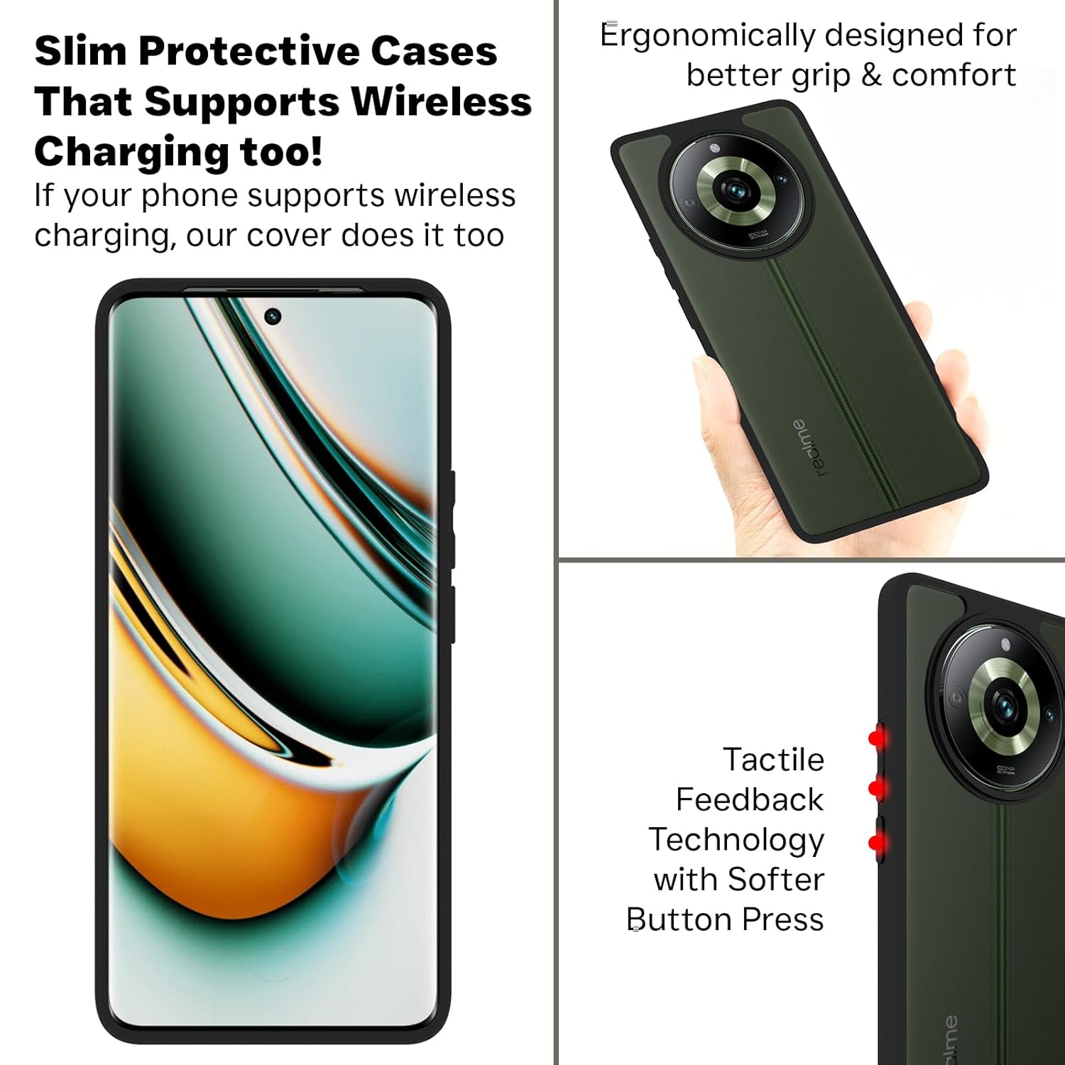 Realme 11 Pro / 11 Pro Plus / Narzo 60 Pro 5G Back Cover Case | Sleek Hybrid - Matte Black