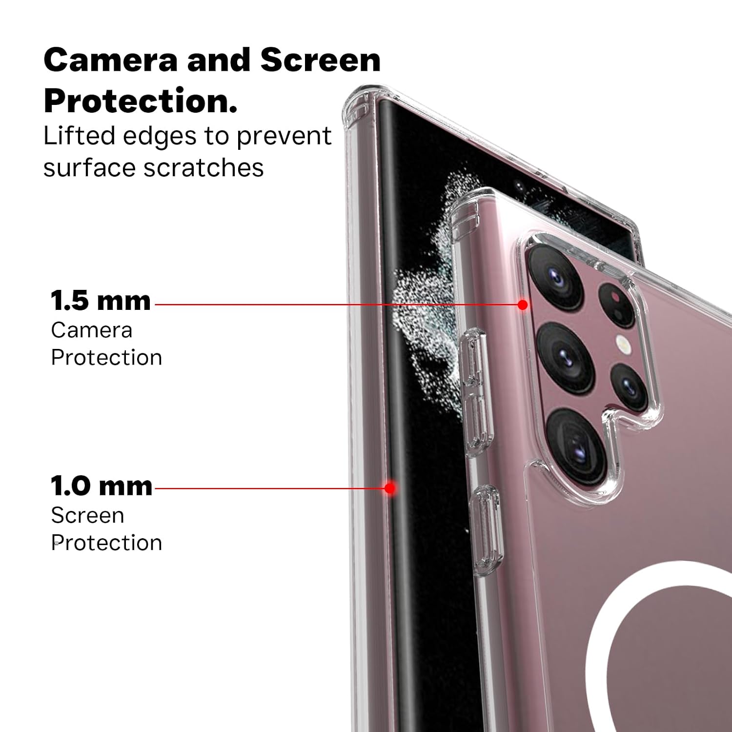 Samsung Galaxy S22 Ultra Back Cover Case | Sleek Hybrid - Clear Magnetic