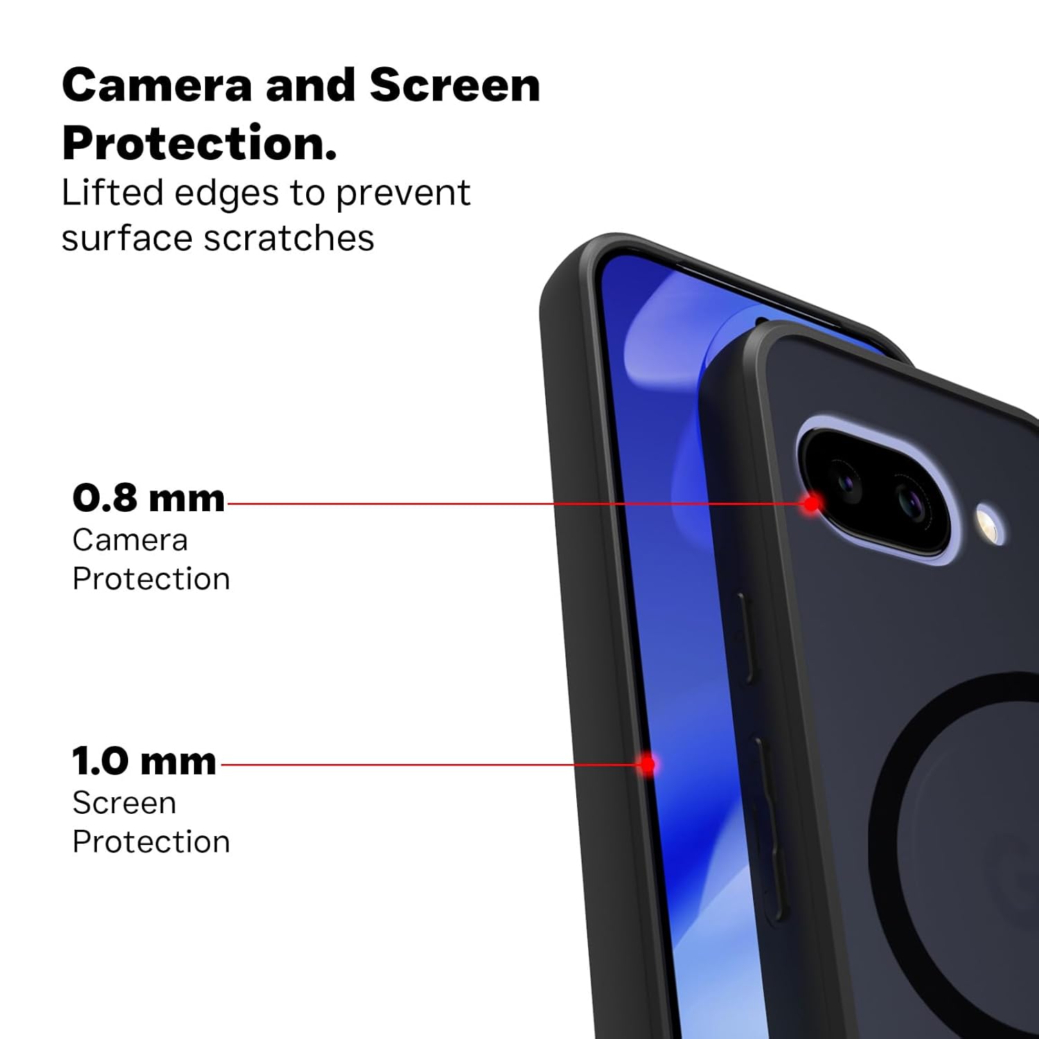 Google Pixel 9a Back Cover Case | Sleek Hybrid - Matte Black Magnetic
