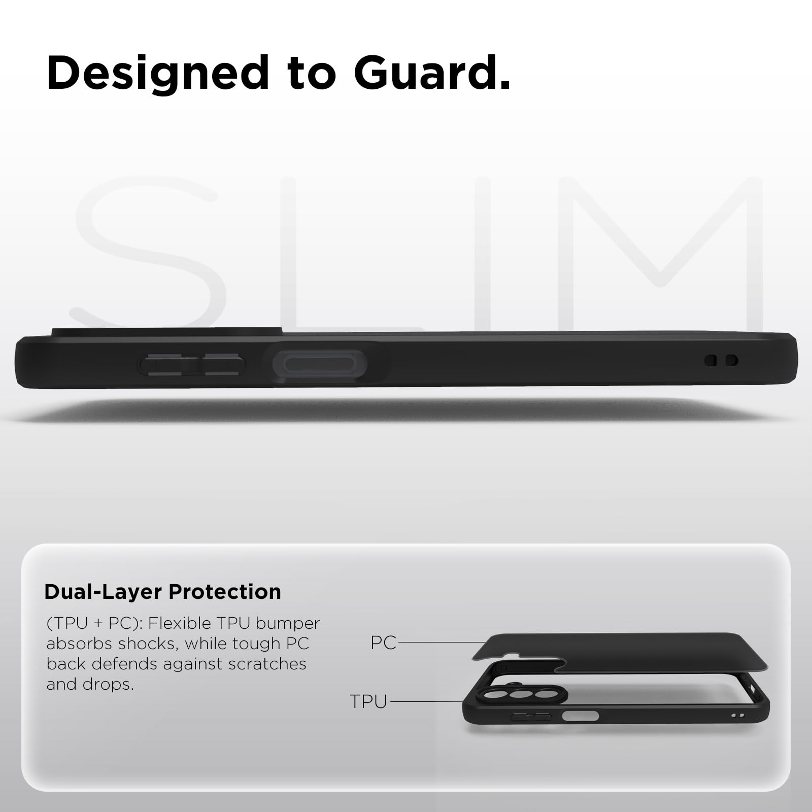 Samsung Galaxy A17 5G / M17 5G / F17 5G Back Cover Case | Sleek Hybrid - Matte Black