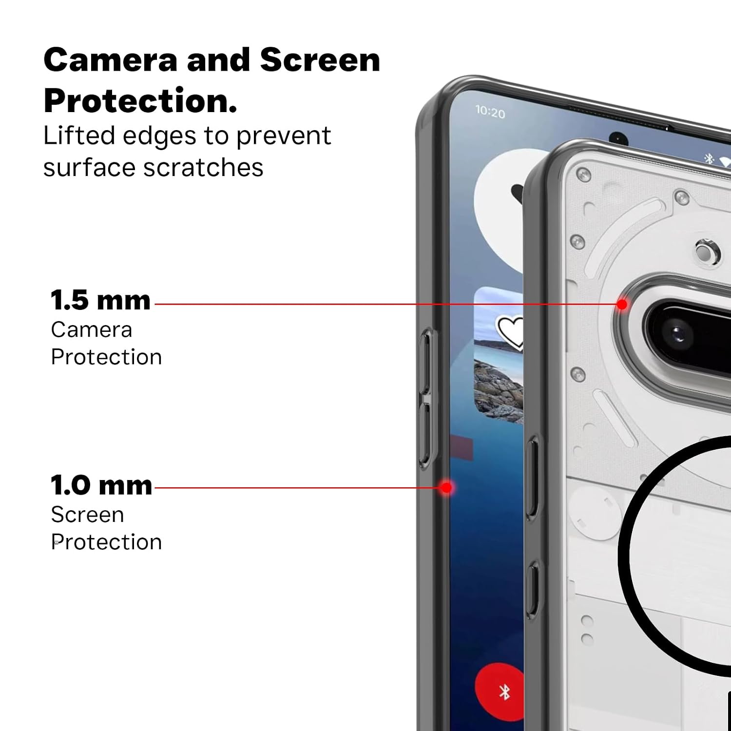 Nothing Phone 3a Back Cover Case | Clear Hybrid - Clear Black Magnetic