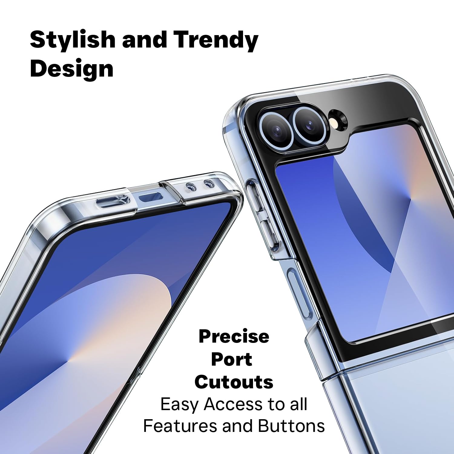 Samsung Galaxy Z Flip 6 / Z Flip 7 FE Back Cover Case | Crystal Hard Shell - Clear