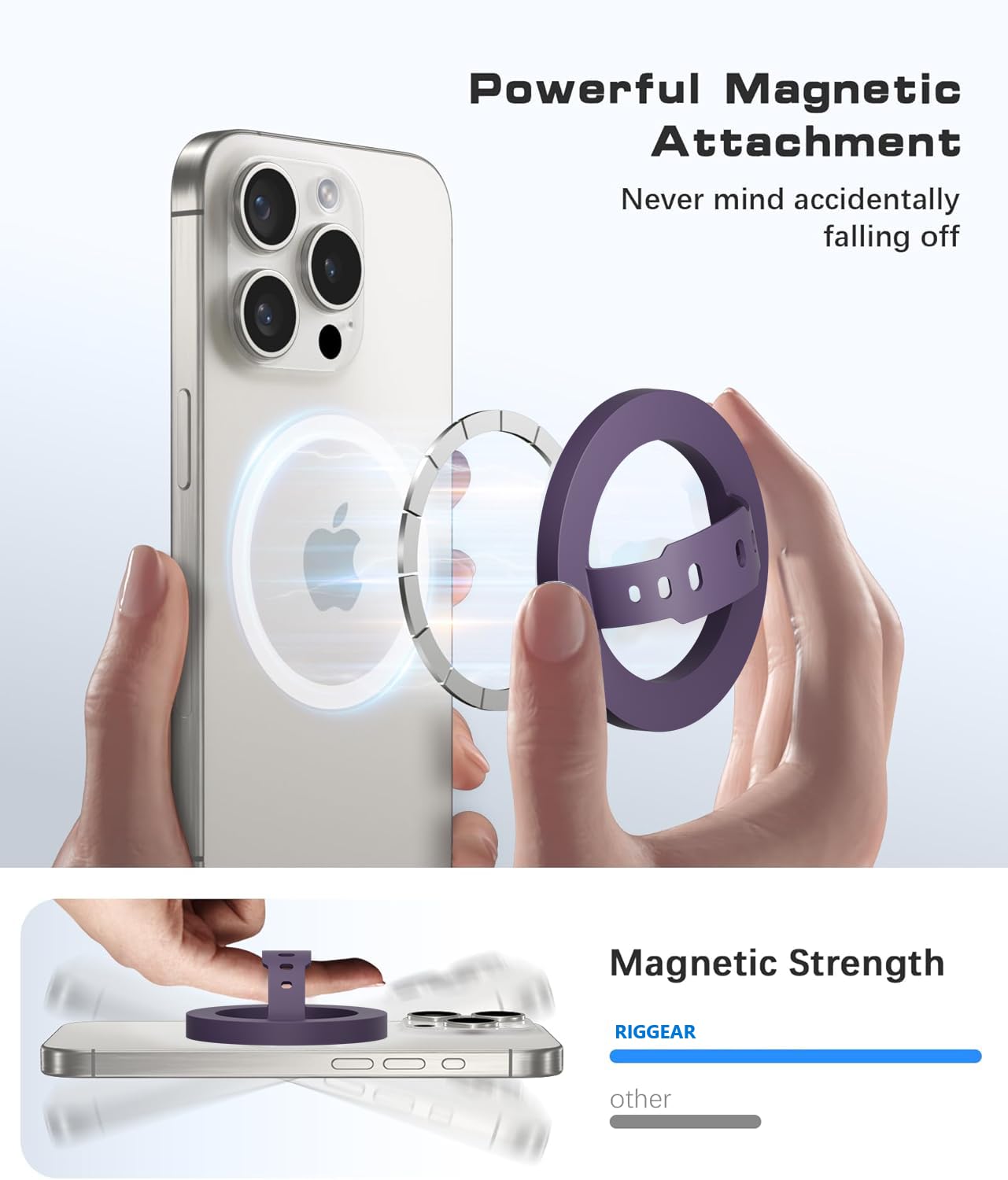 MagSafe Silicone Phone Grip | Finger Loop Holder - Silcy Purple