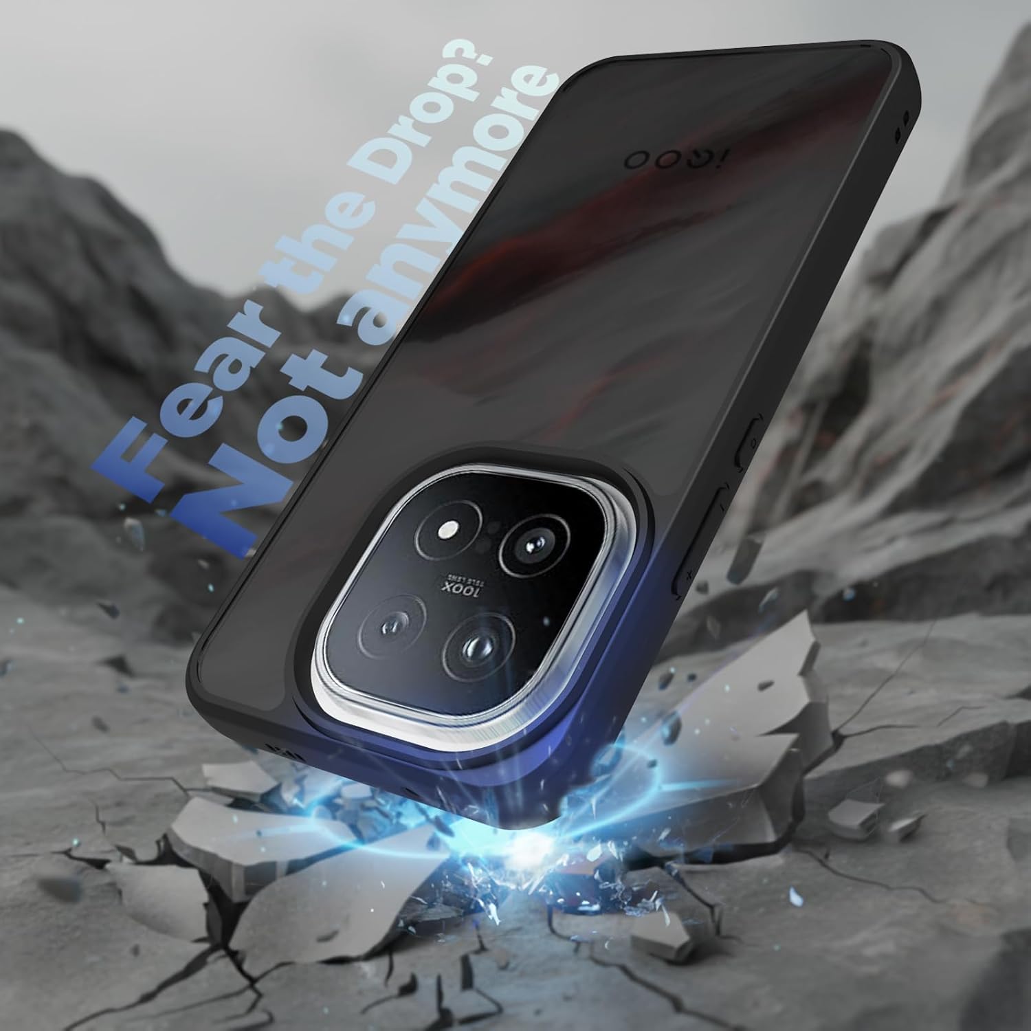 iQOO 15 5G Back Cover Case | Sleek Hybrid - Matte Black