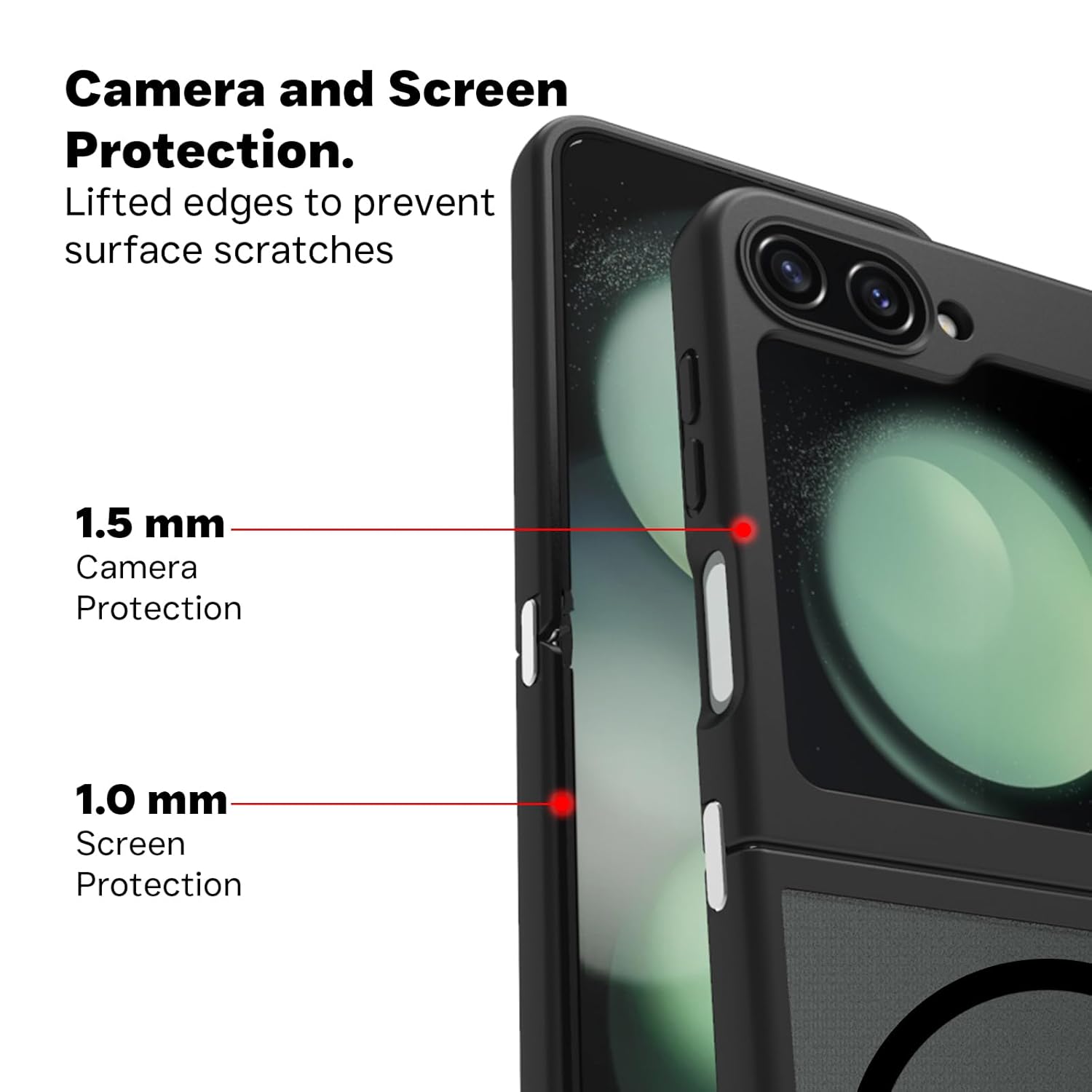 Samsung Galaxy Z Flip 5 Back Cover Case | Sleek Hybrid - Matte Black Magnetic