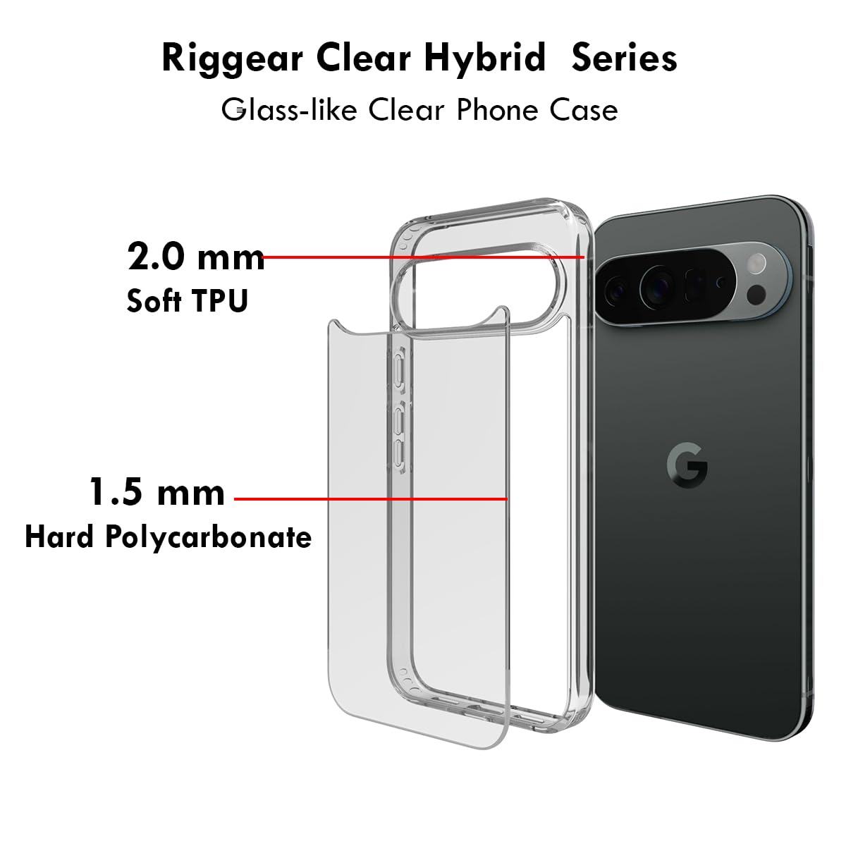 Google Pixel 10 Pro XL Back Cover Case | Clear Hybrid - Clear