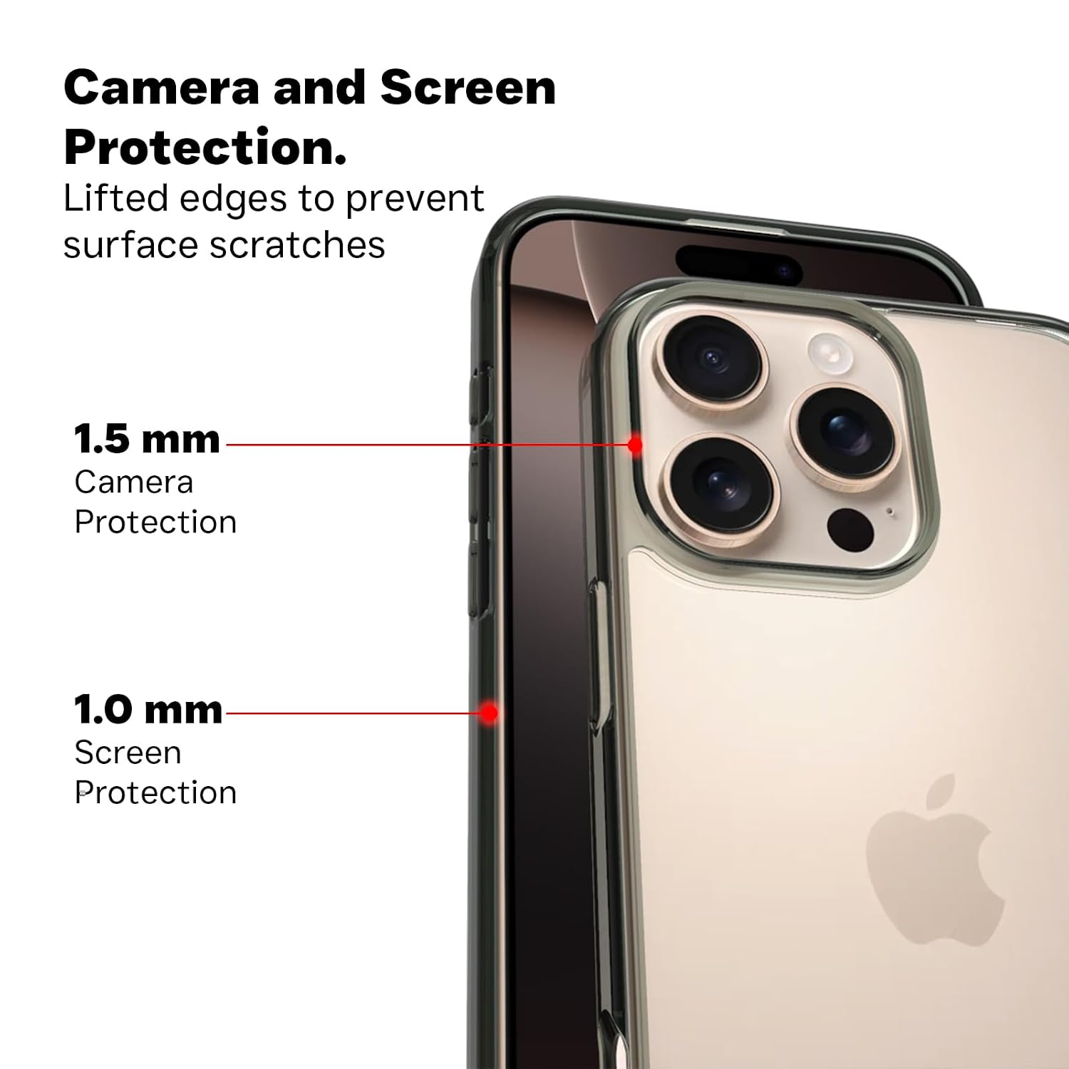 iPhone 16 Pro Max Back Cover Case | Sleek Hybrid - Clear