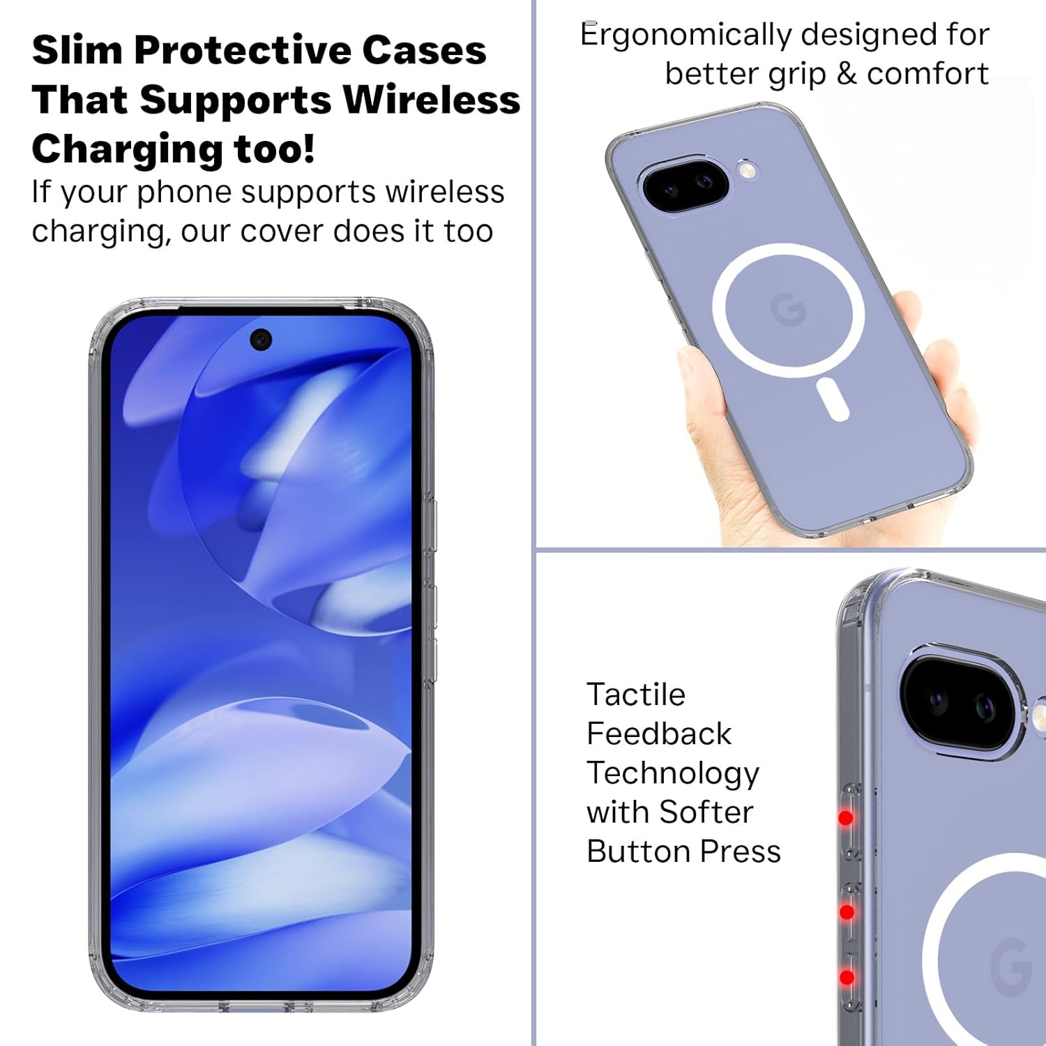 Google Pixel 9a Back Cover Case | Clear Hybrid - Clear Magnetic
