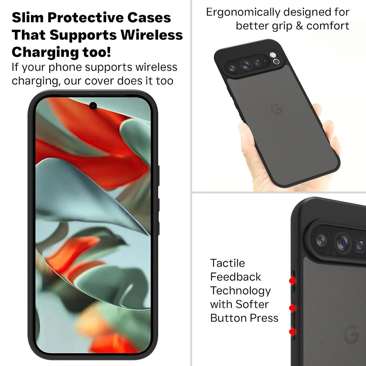 Google Pixel 9 Pro XL  Back Cover  Case | Sleek Hybrid - Matte Black