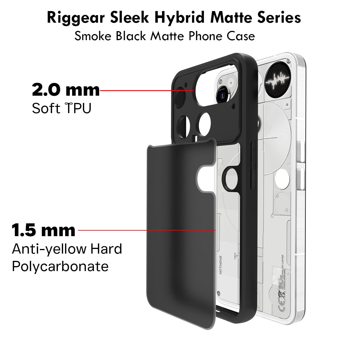 Nothing Phone 3 Back Cover Case | Sleek Hybrid - Matte Black