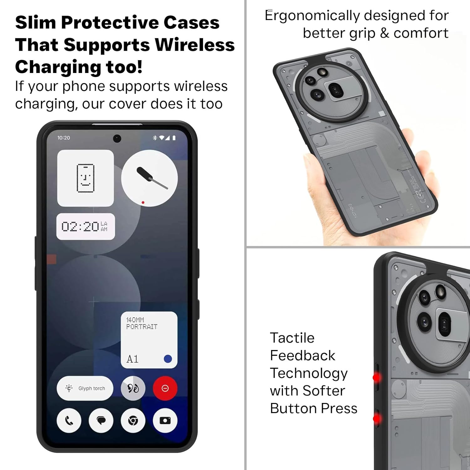 Nothing Phone 3a Pro Back Cover Case | Sleek Hybrid - Clear Black
