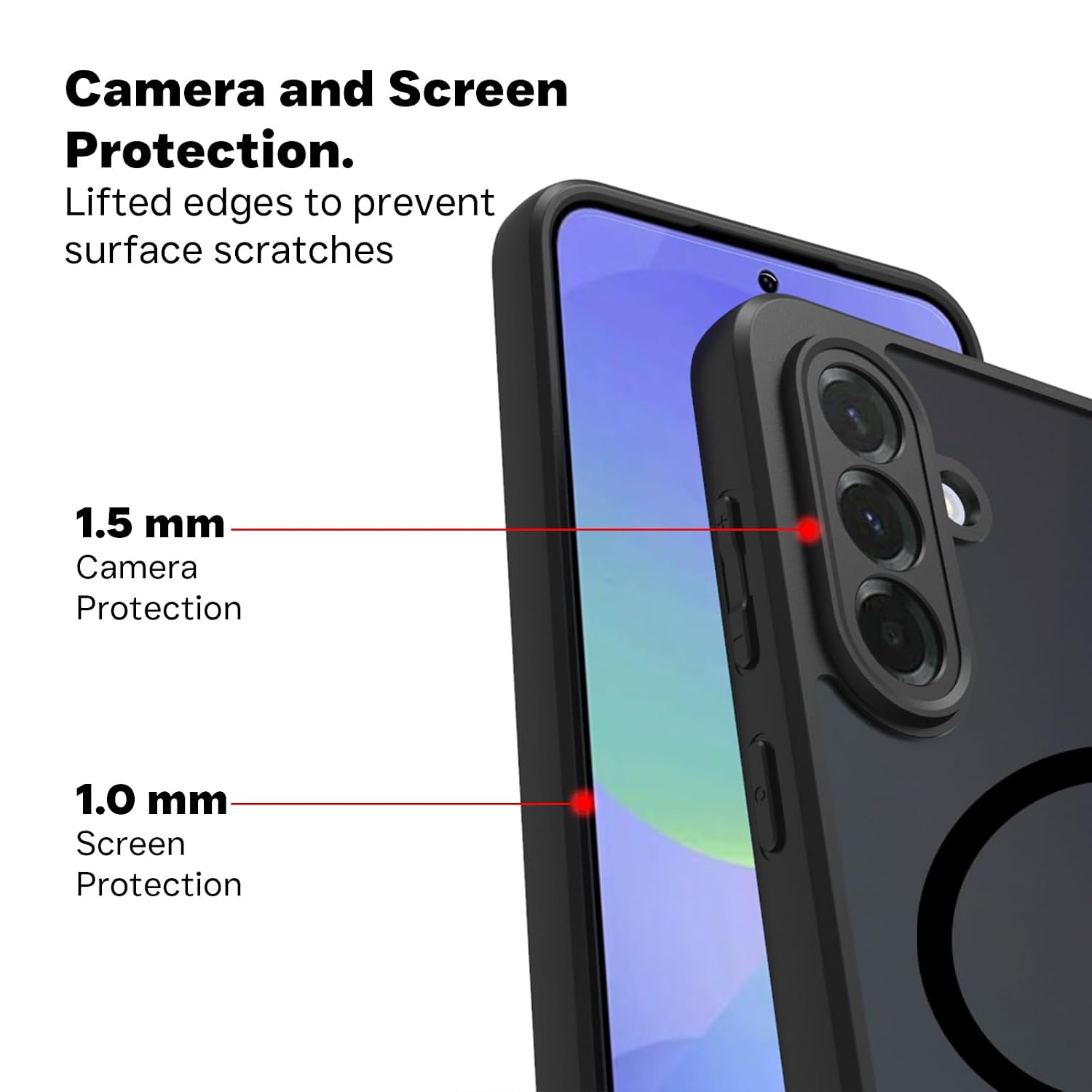 Samsung Galaxy A36 Back Cover Case | Sleek Hybrid - Matte Black Magnetic