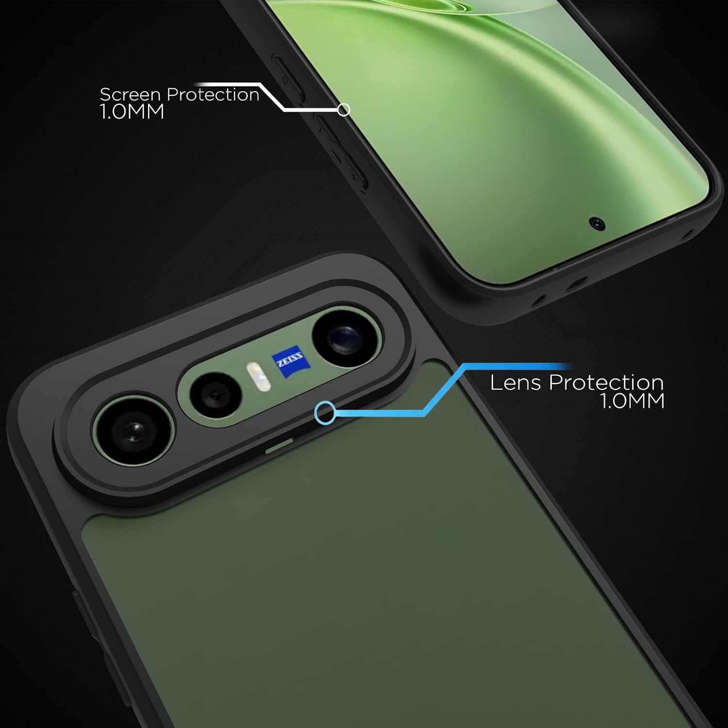 Vivo X300 FE Back Cover Case | Sleek Hybrid - Matte Black