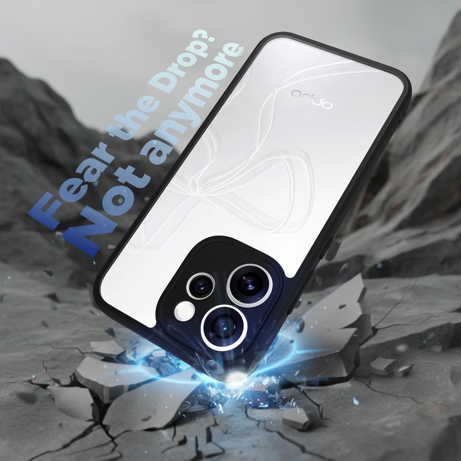 OPPO Reno15 Mini 5G Back Cover Case | Sleek Hybrid - Clear Black
