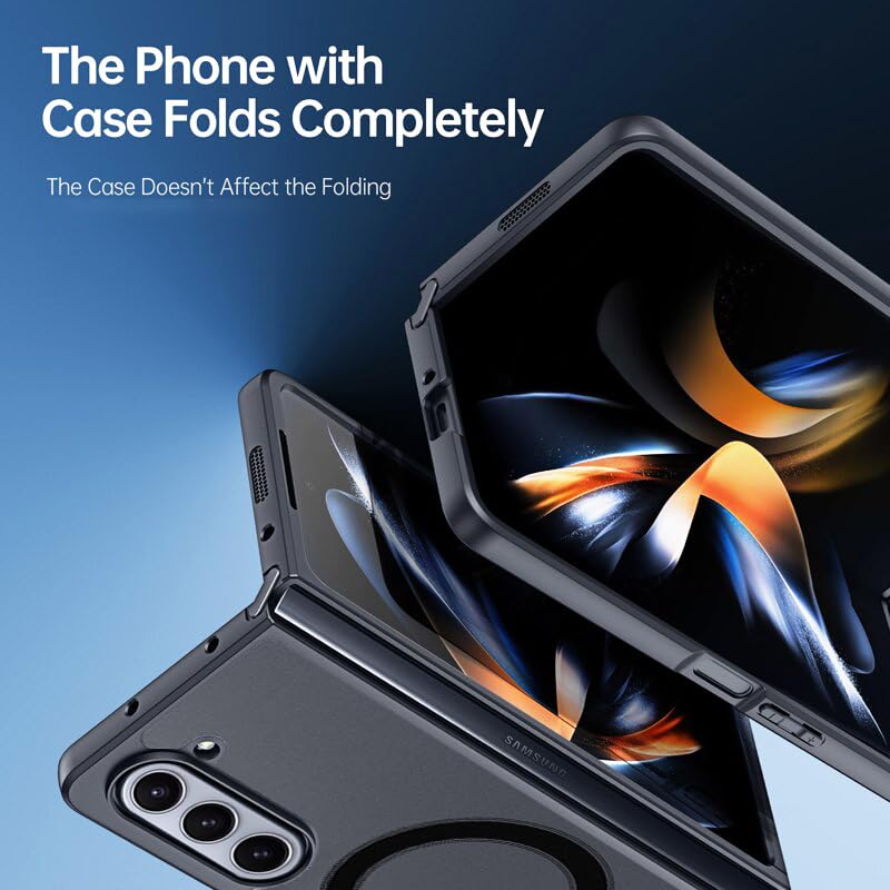 Samsung Galaxy Z Fold 5 Back Cover Case | Sleek Hybrid - Matte Black Magnetic