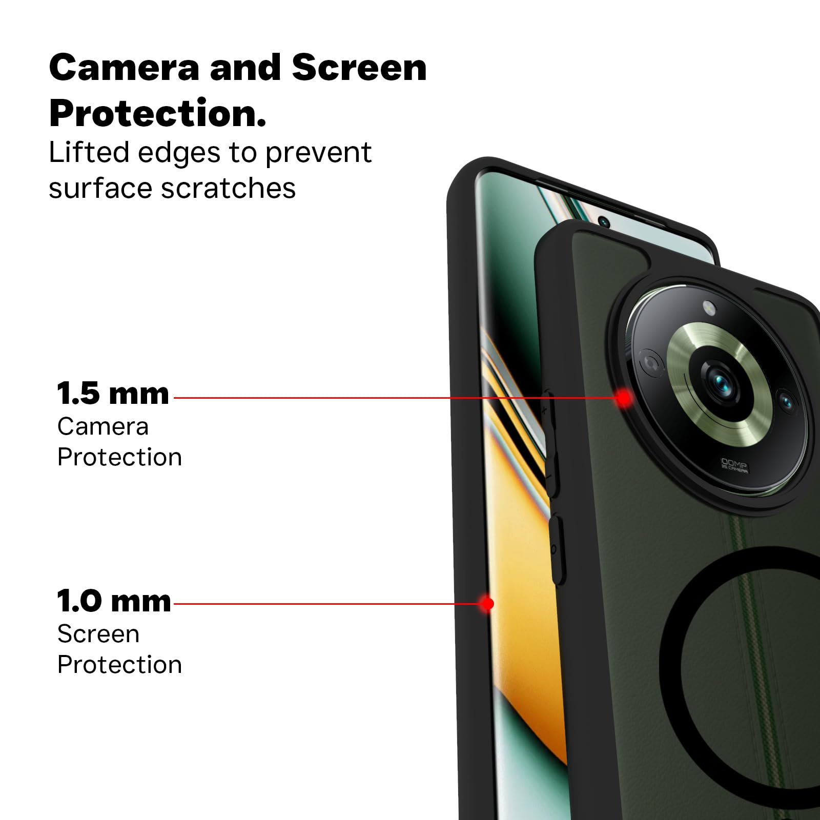 Realme 11 Pro / 11 Pro Plus / Narzo 60 Pro 5G Back Cover Case | Sleek Hybrid - Matte Black Magnetic