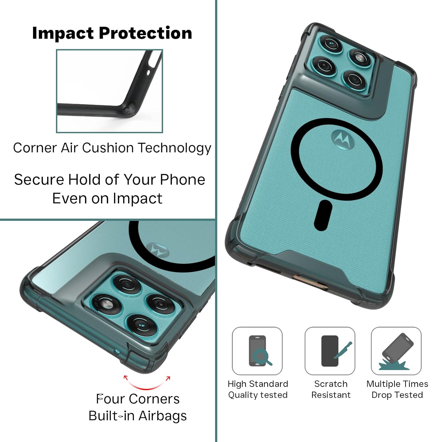 Motorola Edge 60 Fusion / Edge 60 Back Cover Case | Clear Hybrid - Clear Magnetic