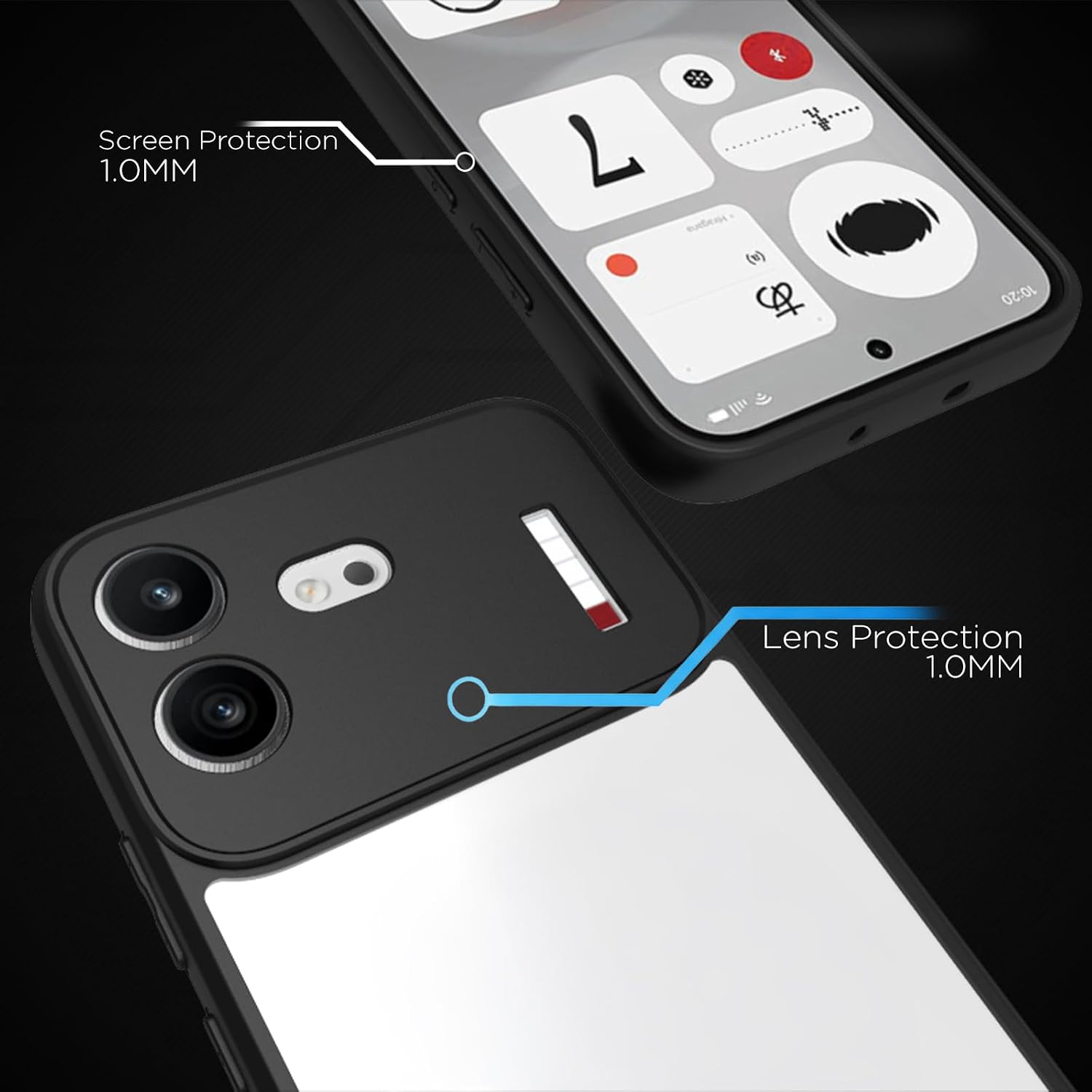 Nothing Phone 4b Back Cover Case | Sleek Hybrid - Clear Black Magnetic