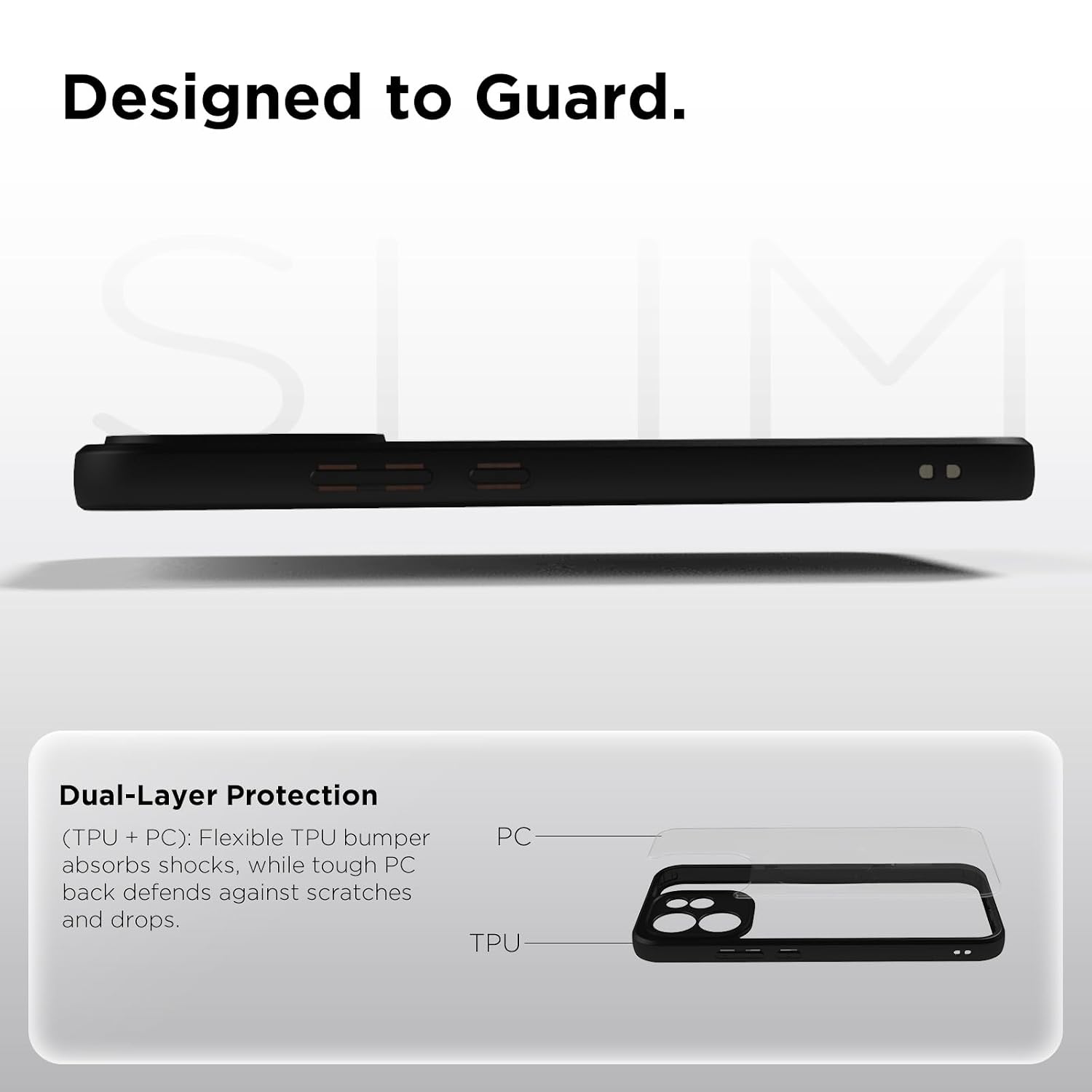 Oppo Reno15 Pro Back Cover Case | Sleek Hybrid - Clear Black
