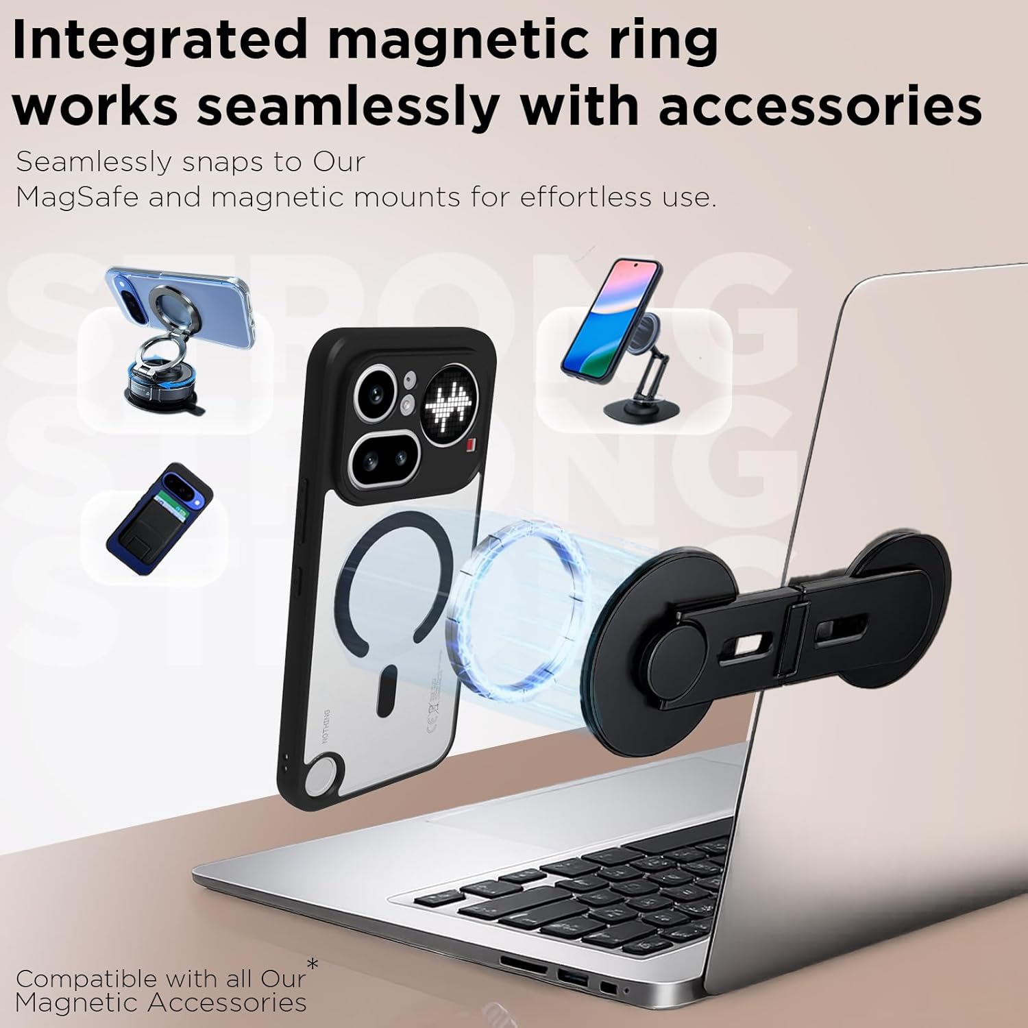 Nothing Phone 4a Pro 5G Back Cover Case | Sleek Hybrid - Clear Black Magnetic