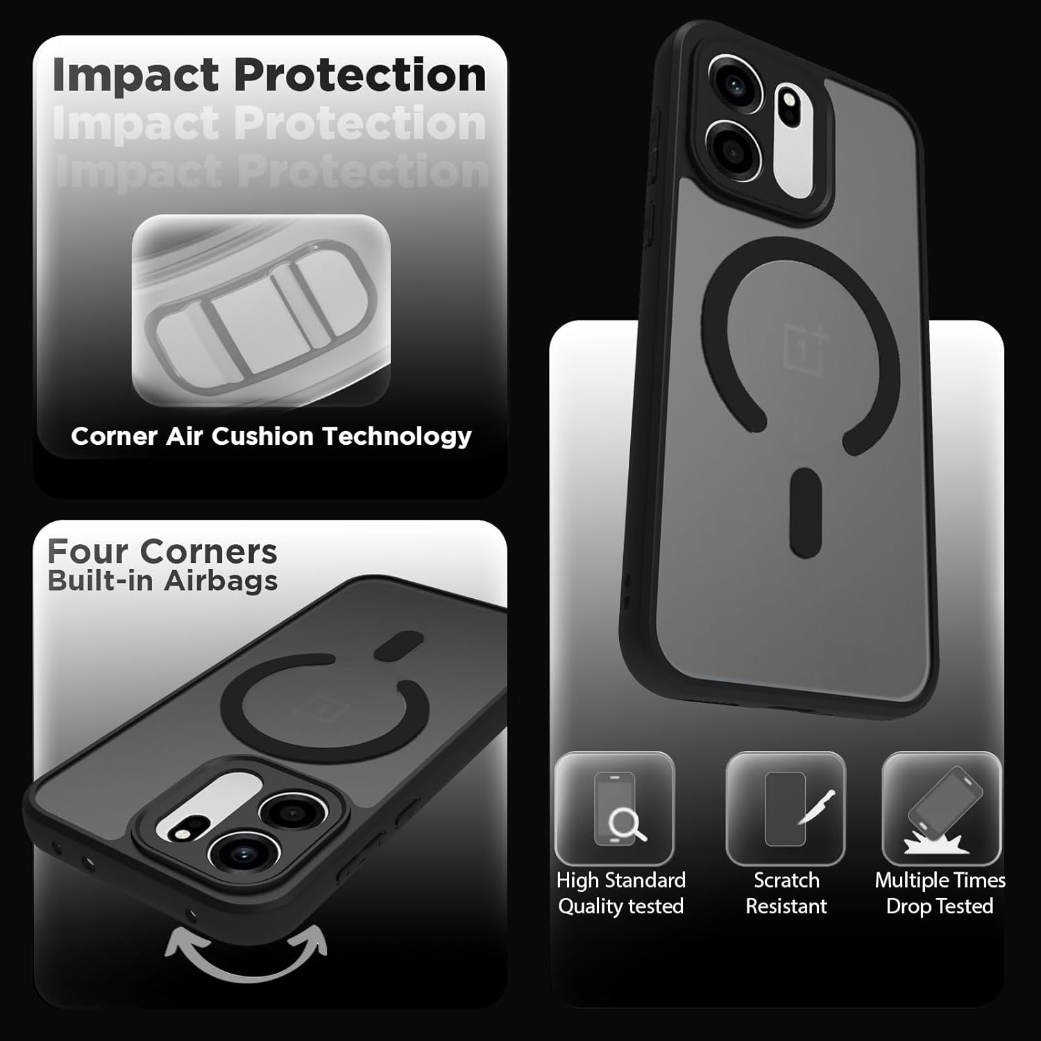 OnePlus Nord CE 6 5G Back Cover Case | Sleek Hybrid - Matte Black Magnetic