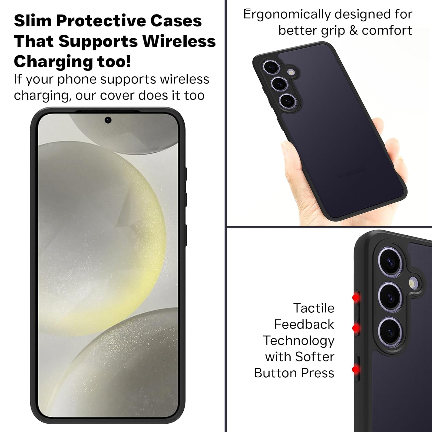 Samsung Galaxy S24 Back Cover Case | Sleek Hybrid - Matte Black