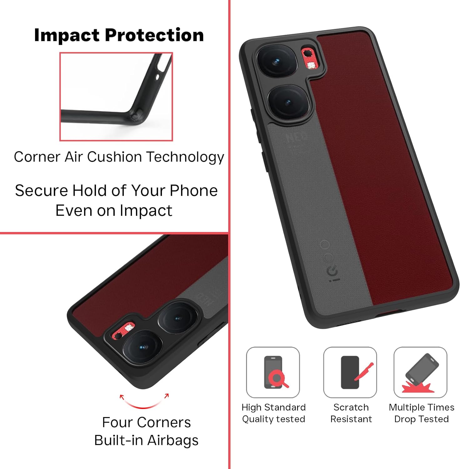iQOO Neo 9 Pro 5G Back Cover Case | Sleek Hybrid - Matte Black