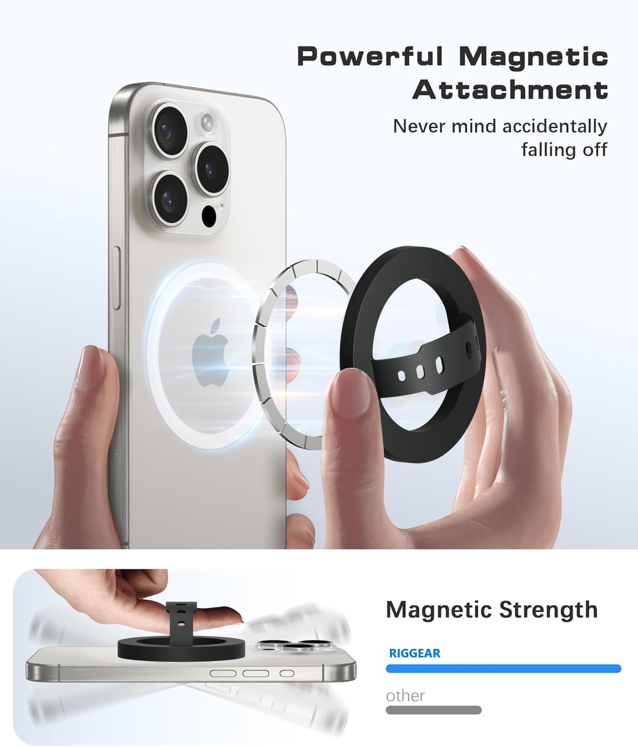 Magnetic Phone Grip | Silicone Finger Loop - Silcy Black