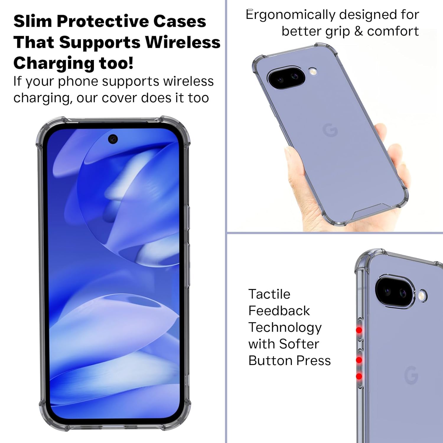 Google Pixel 9a Back Cover Case | Clear Hybrid - Clear