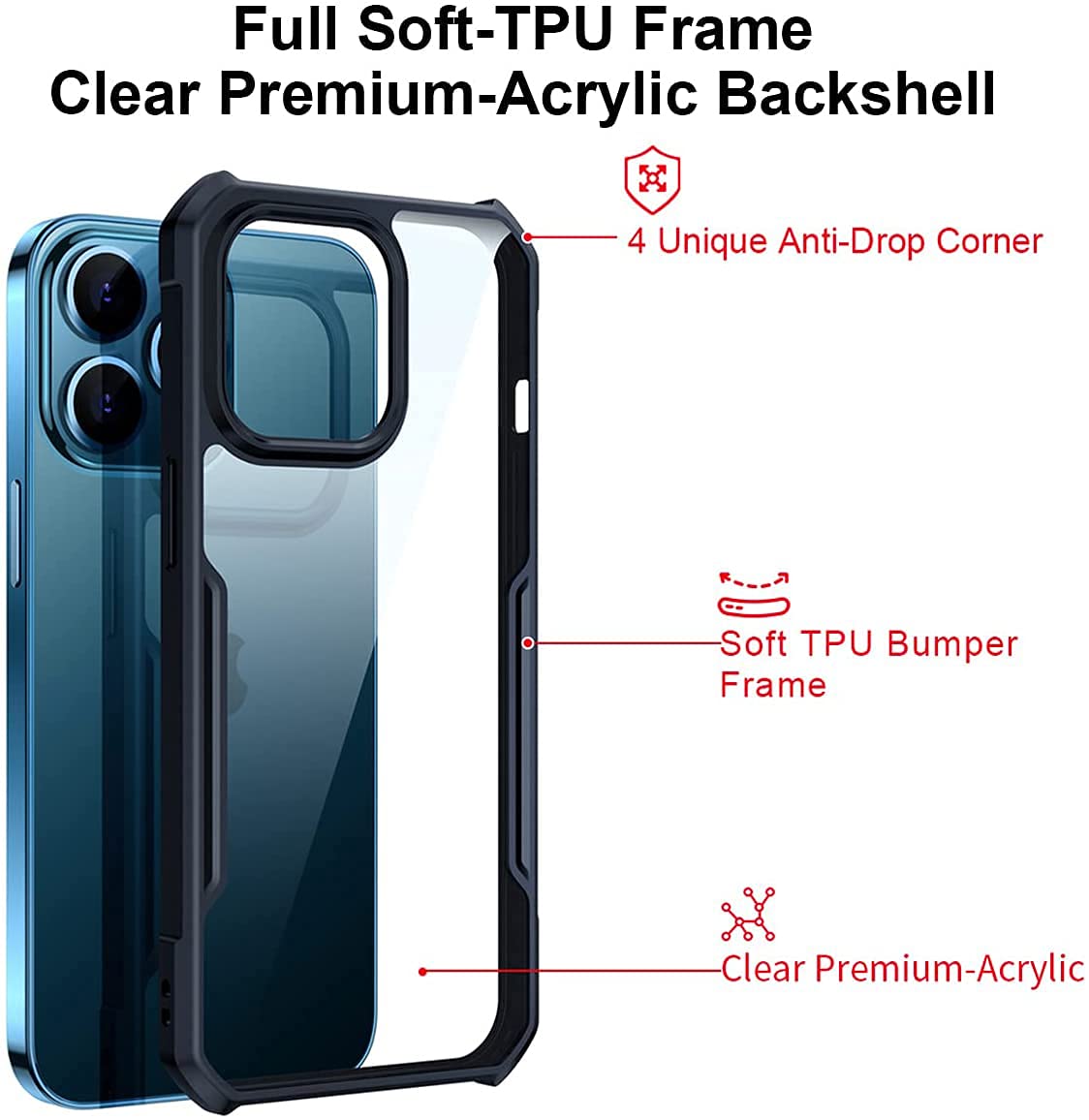 iPhone 13 Pro Max Back Cover Case | Xundd - Black