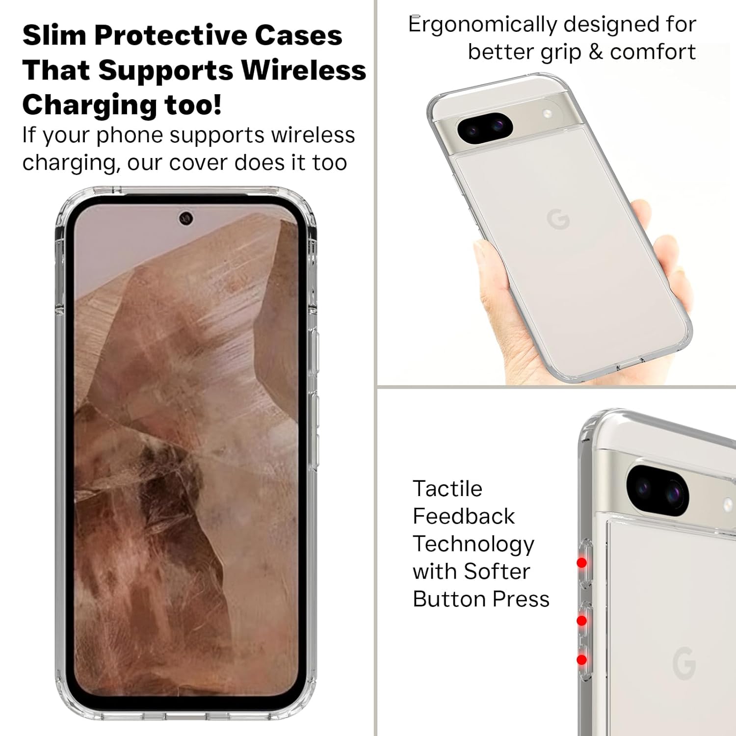 Google Pixel 8a Back Cover Case | Clear Hybrid - Clear