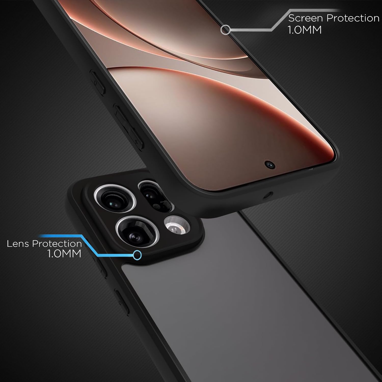 Oppo Find X9 5G Back Cover Case | Sleek Hybrid - Matte Black