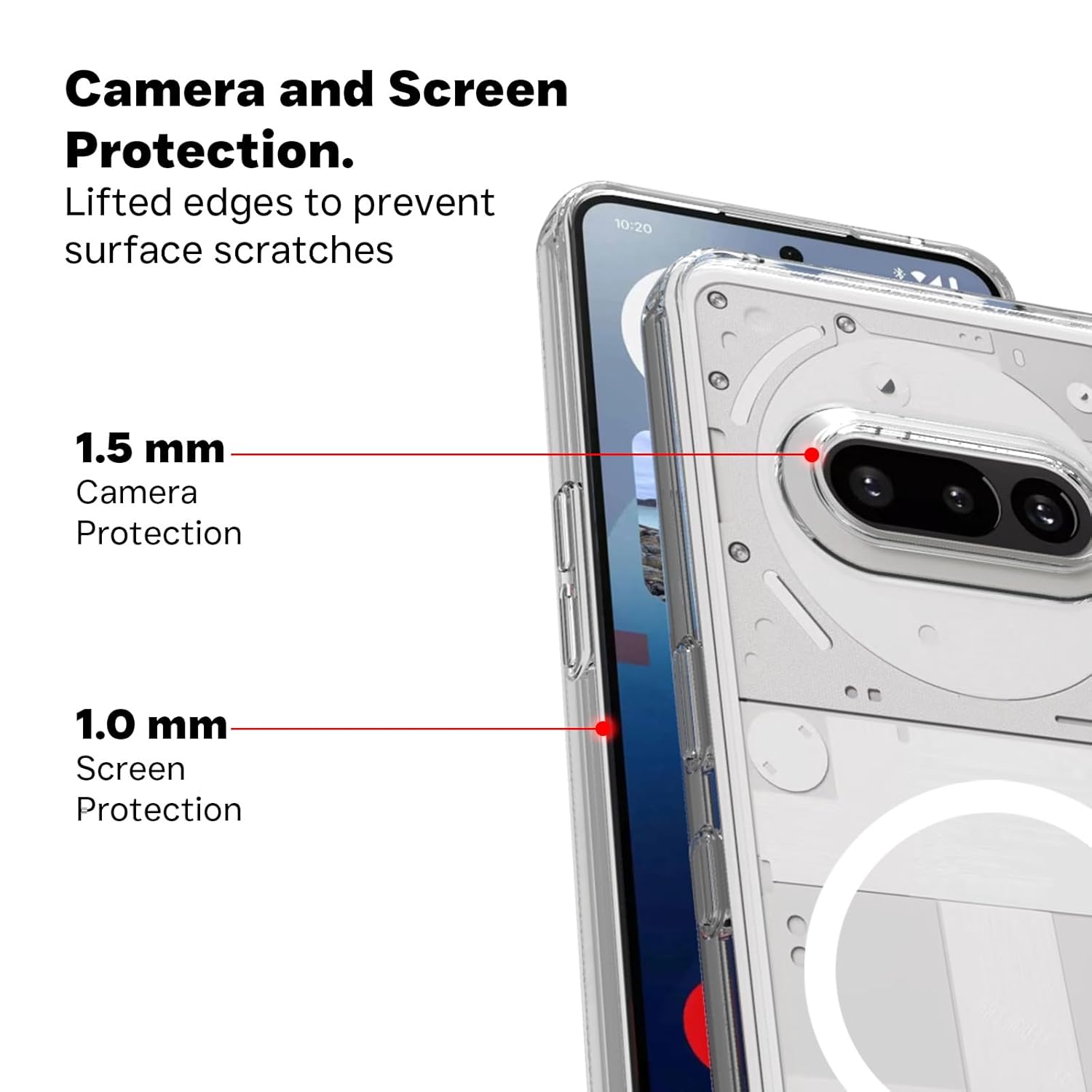 Nothing Phone 3a Back Cover Case | Clear Hybrid - Clear Magnetic