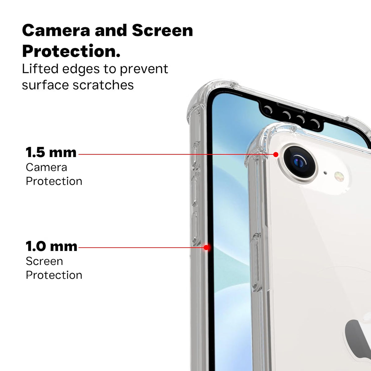 iPhone 16e / iPhone 17e Back Cover Case | Clear Hybrid - Clear