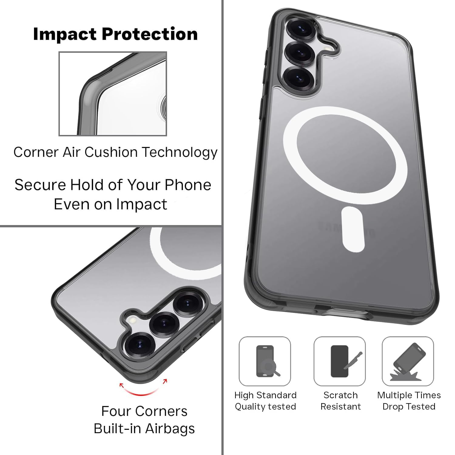 Samsung Galaxy S25 Back Cover Case | Clear Hybrid - Clear Magnetic