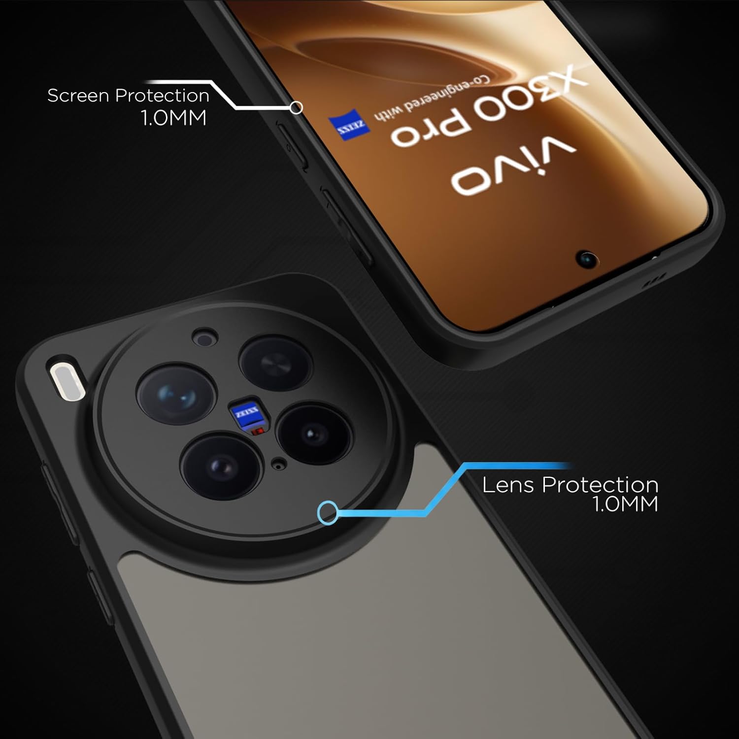 Vivo X300 Pro 5G Back Cover Case | Sleek Hybrid - Matte Black